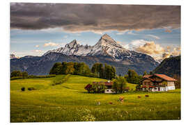 Foam board print Idyllic landscape at Watzmann