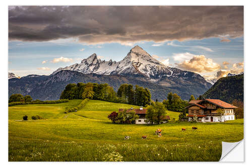 Naklejka na ścianę Idyllic landscape at Watzmann