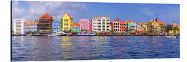 Alubild Bunte Hafengebäude von Willemstad, Curacao