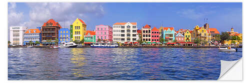 Wandsticker Bunte Hafengebäude von Willemstad, Curacao