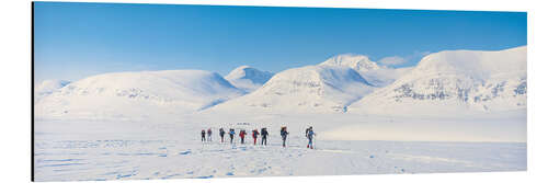 Aluminium print Cross-country skiers in Kebnekaise