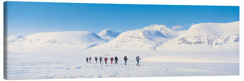 Obraz na płótnie Cross-country skiers in Kebnekaise