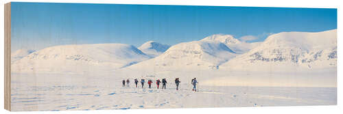 Holzbild Langlaufskifahrer in Kebnekaise