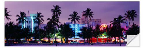 Selvklebende plakat The lights of Miami