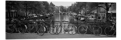 Acrylic print Bicycles on the canals of Amsterdam