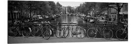 Aluminium print Bicycles on the canals of Amsterdam