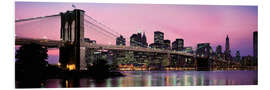 Foam board print Brooklyn Bridge at dusk