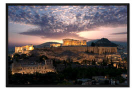 Gerahmter Kunstdruck Athen bei Nacht