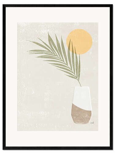 Impresión de arte enmarcada Hoja de palmera al sol II