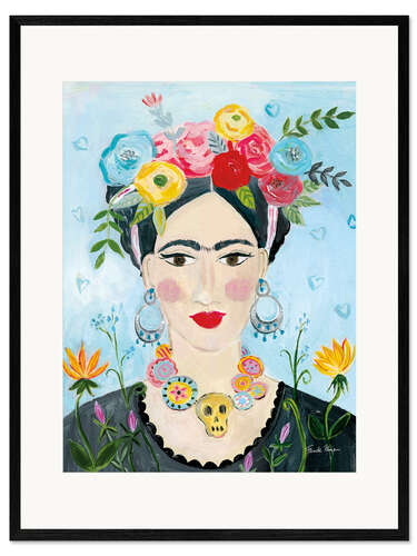 Ingelijste kunstdruk Tribute to Frida Kahlo