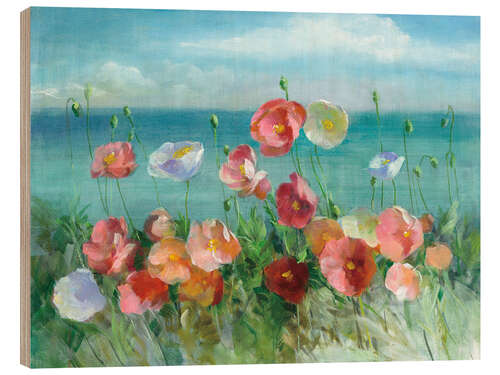 Hout print Coast Poppies