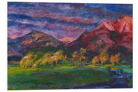 Foam board print Promontory landscape in the sunset