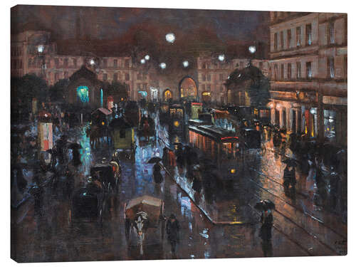 Canvas print The Stachus in Munich at night