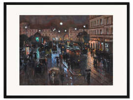 Gerahmter Kunstdruck Der Stachus in München bei Nacht