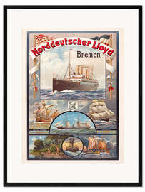 Impressão artística com moldura Norddeutscher Lloyd