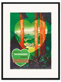 Gerahmter Kunstdruck Thüringen Reiseplakat