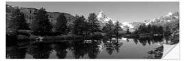 Selvklebende plakat Matterhorn reflected in the Grindjisee