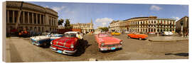 Holzbild Oldtimer auf der Straßen von Havanna