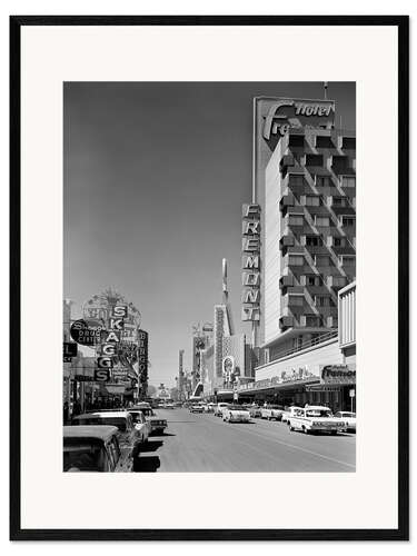 Ingelijste kunstdruk Freemont Street Downtown Las Vegas, 60s