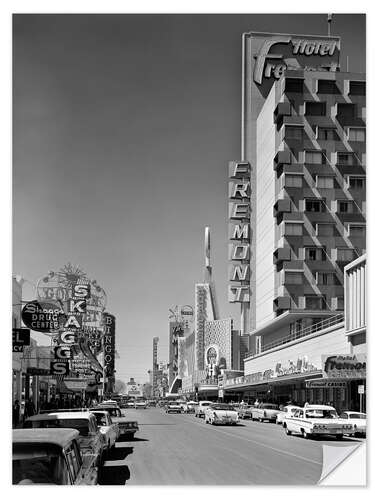 Selvklæbende plakat Freemont Street Downtown Las Vegas, 60s