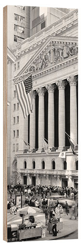 Tableau en bois Façade de la bourse de New York