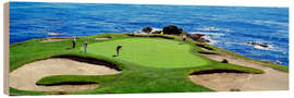 Wood print Golfer on the pebble beach