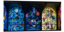 Tableau en PVC Les vitraux de Chagall du centre médical Hadassah