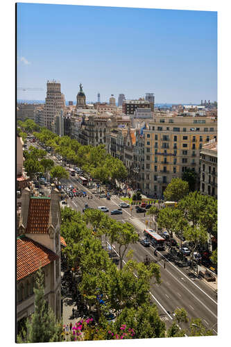 Alubild Luftaufnahme der Passeig de Gràcia, Barcelona