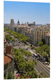 Foam board print Aerial view of Passeig de Gràcia, Barcelona