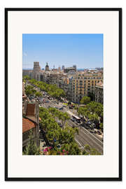 Gerahmter Kunstdruck Luftaufnahme der Passeig de Gràcia, Barcelona