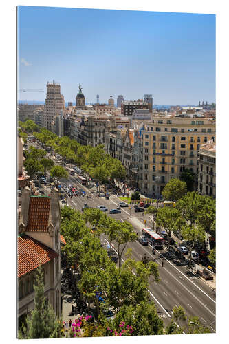 Tableau en plexi-alu Vue aérienne du Passeig de Gràcia, Barcelone