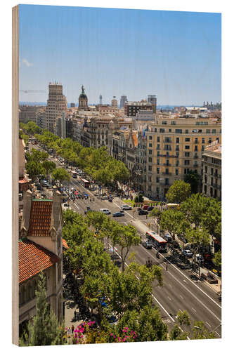 Wood print Aerial view of Passeig de Gràcia, Barcelona