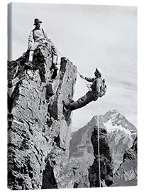 Leinwandbild  Kletterer in der Schweiz