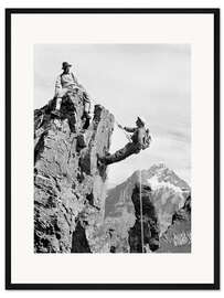Gerahmter Kunstdruck Kletterer in der Schweiz