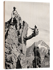 Holzbild  Kletterer in der Schweiz