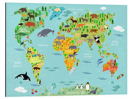 Magnettafel Weltkarte der Tiere (schwedisch)