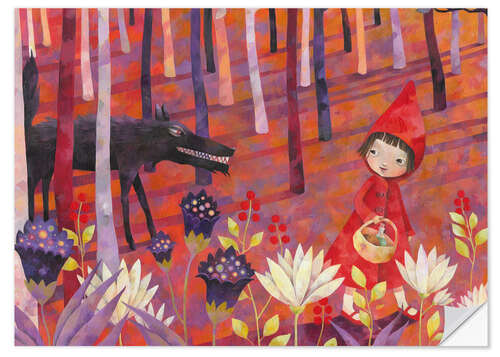 Självhäftande poster Little Red Riding Hood