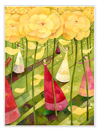 Wall print  Under yellow flowers - Aurelie Blanz