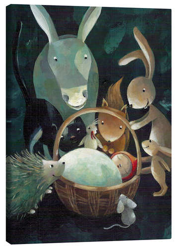 Tableau sur toile Crèche forestière