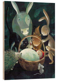 Print på træ Forest crib - Aurelie Blanz