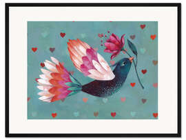 Gerahmter Kunstdruck Turteltaube