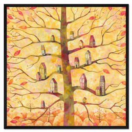 Gerahmter Kunstdruck Baumhäuschen