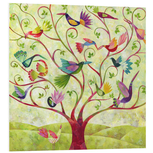 Foam board print Bird Tree