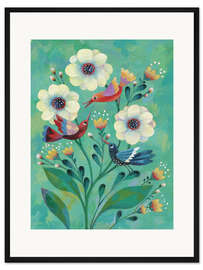 Gerahmter Kunstdruck Kolibrigarten