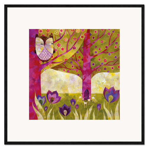 Ingelijste kunstdruk Tree worlds in spring