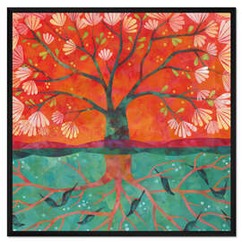 Gerahmter Kunstdruck Gespiegelter Baum