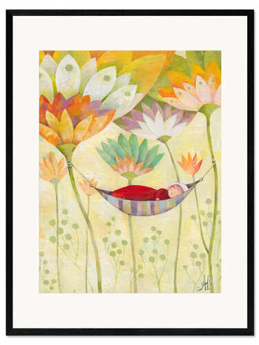 Framed art print Hammock Between Flowers