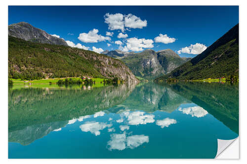 Selvklebende plakat Sommerdag i Stryn