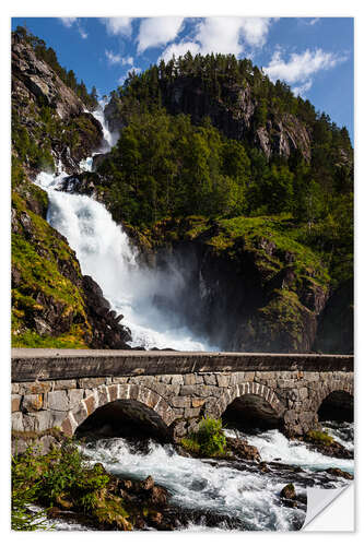 Selvklebende plakat Låtefossen