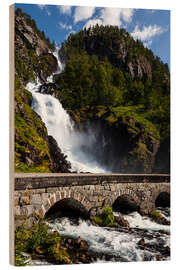 Holzbild Låtefossen, Norwegen